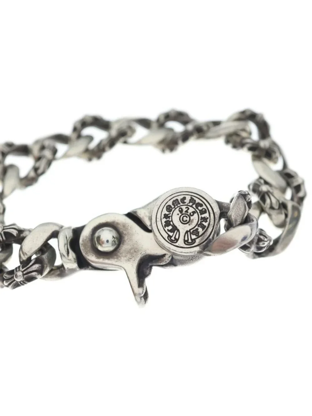 Chrome Hearts Fncy Chn Lnk Fancy Link Clip Bracelet 15 Links Silver